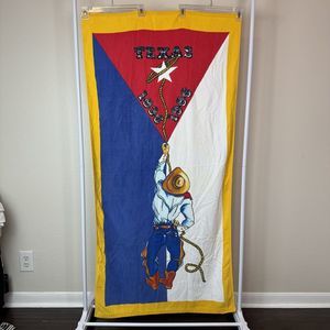 Vintage Texas Sesquicentennial 1836-1986 Cowboy Western Novelty Beach Towel